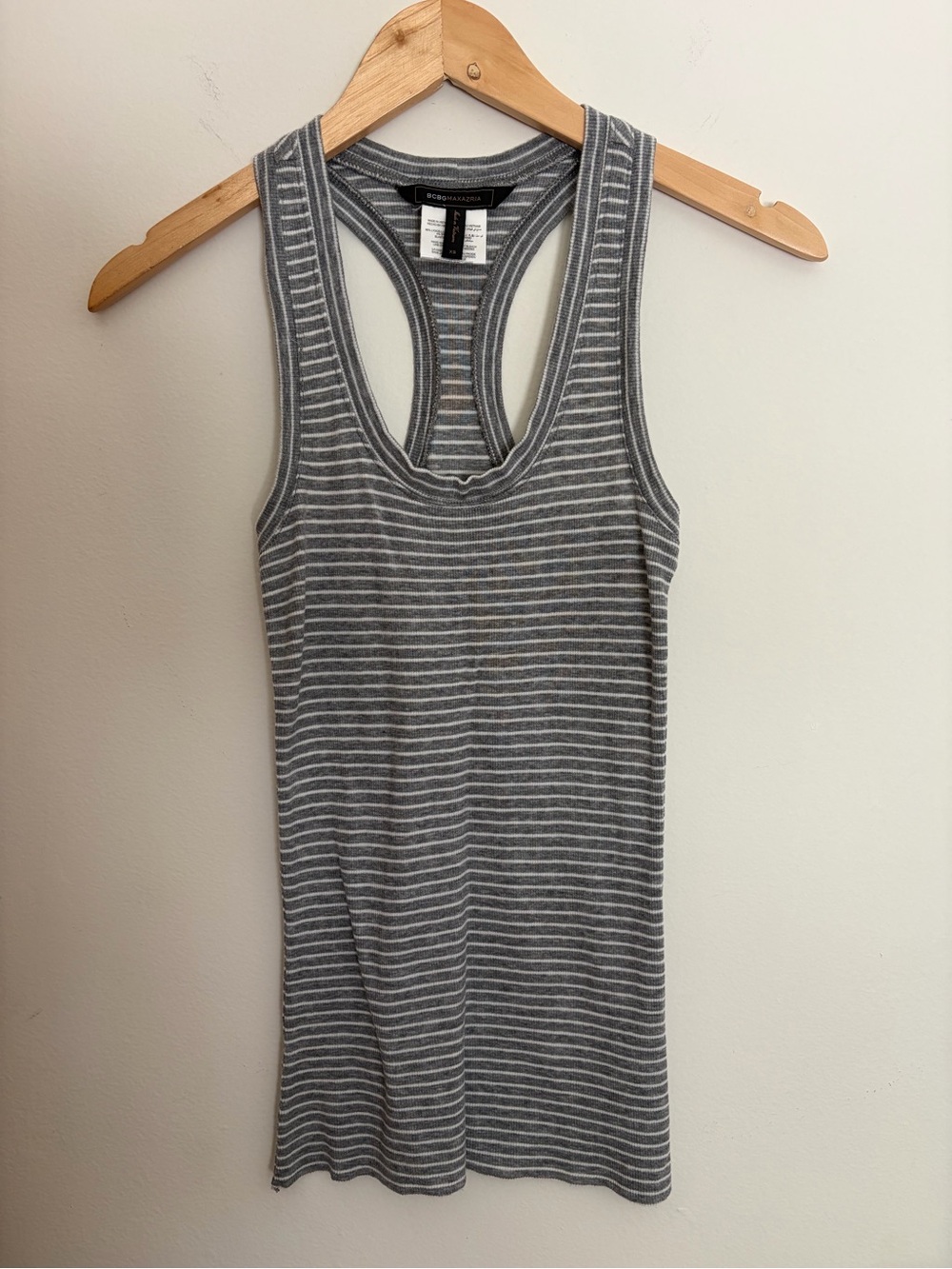 BCBG MaxAzria ribbed razorback tank top